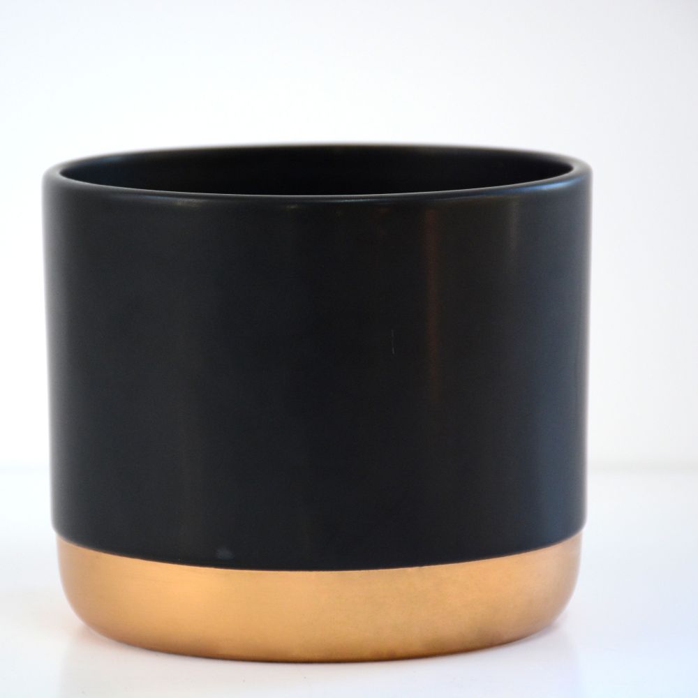 Two-tone Ceramic Pots - Black/Gold image