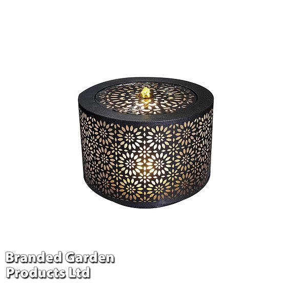 Marrakech Grey Lantern Effect Metal Water Feature