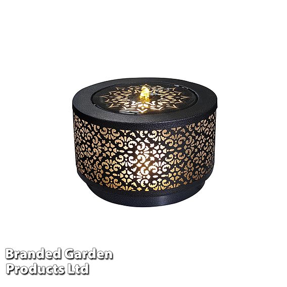 Mosaic Grey Lantern Effect Metal Water Feature