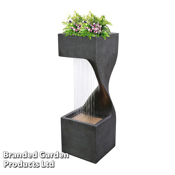 Serenity Square Spiral Rainfall Water Feature with Planter