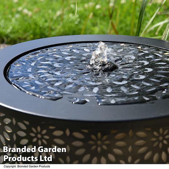 Marrakech Grey Lantern Effect Metal Water Feature