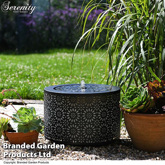 Marrakech Grey Lantern Effect Metal Water Feature