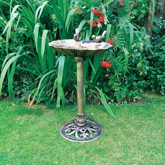 Kingfisher Bronze Effect Plastic Bird Bath