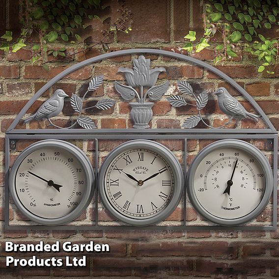 Garden Wall Clock - Grey