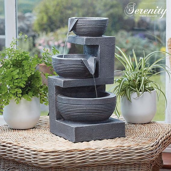 Serenity Tiered Bowl Indoor and Outdoor Water Feature