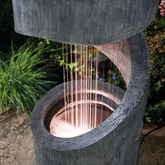 Serenity Spiral Rainfall Water Feature with Planter