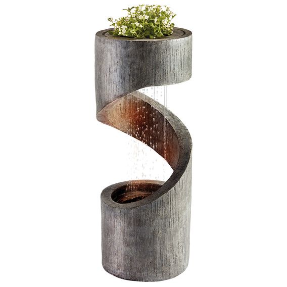 Serenity Spiral Rainfall Water Feature with Planter