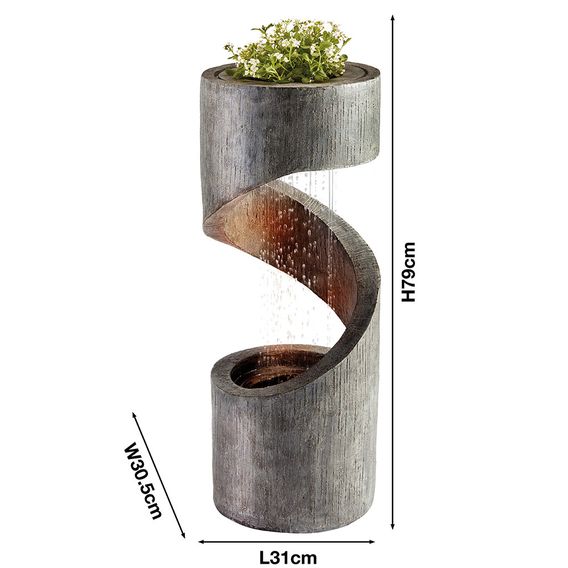 Serenity Spiral Rainfall Water Feature with Planter