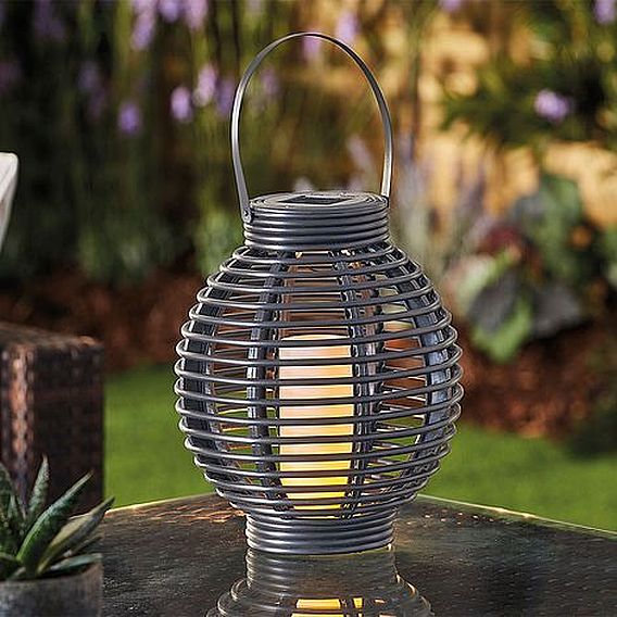 wicker solar lantern