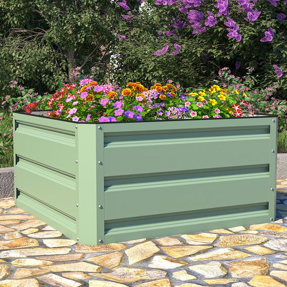 Metal Raised Garden Bed - Light Green