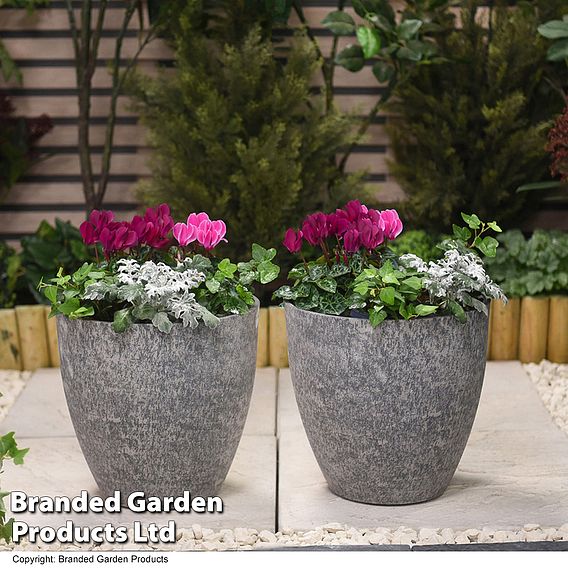 Medium Stone Effect Grey Planter