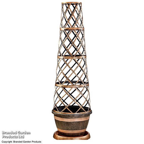 Wooden Barrel Effect Tower Pot