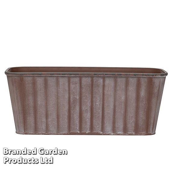 Aged Metal Effect Trough Planter