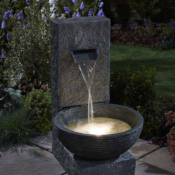 Serenity Stone-Effect Cascading Water Bowl Water Feature