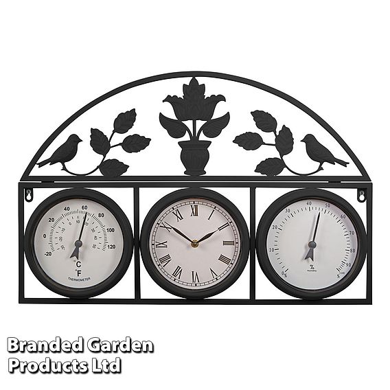 Garden Wall Clock - Black