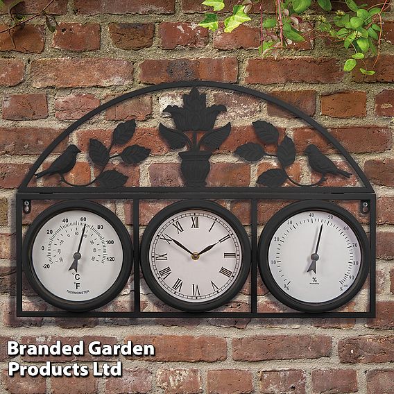 Garden Wall Clock - Black